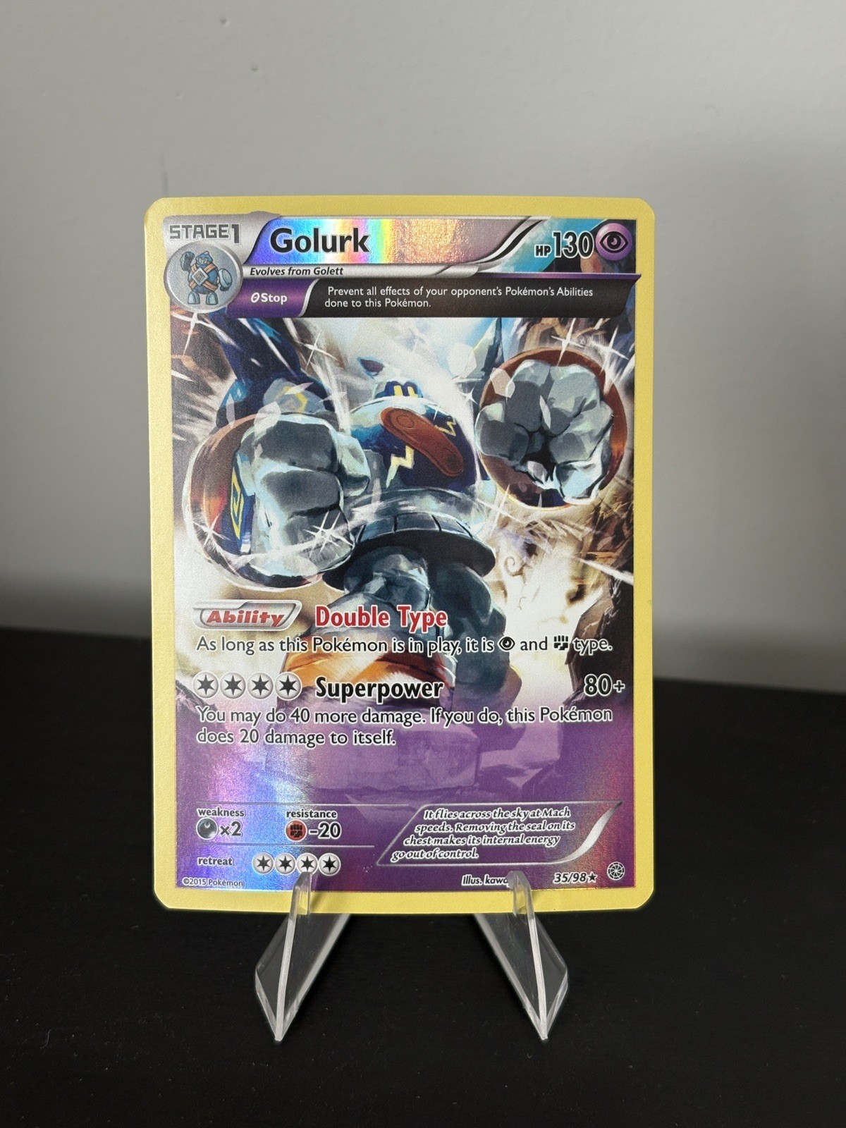 Golurk - 35/98 - Rare Reverse Holo - Ancient Origins - Pokemon Card NM