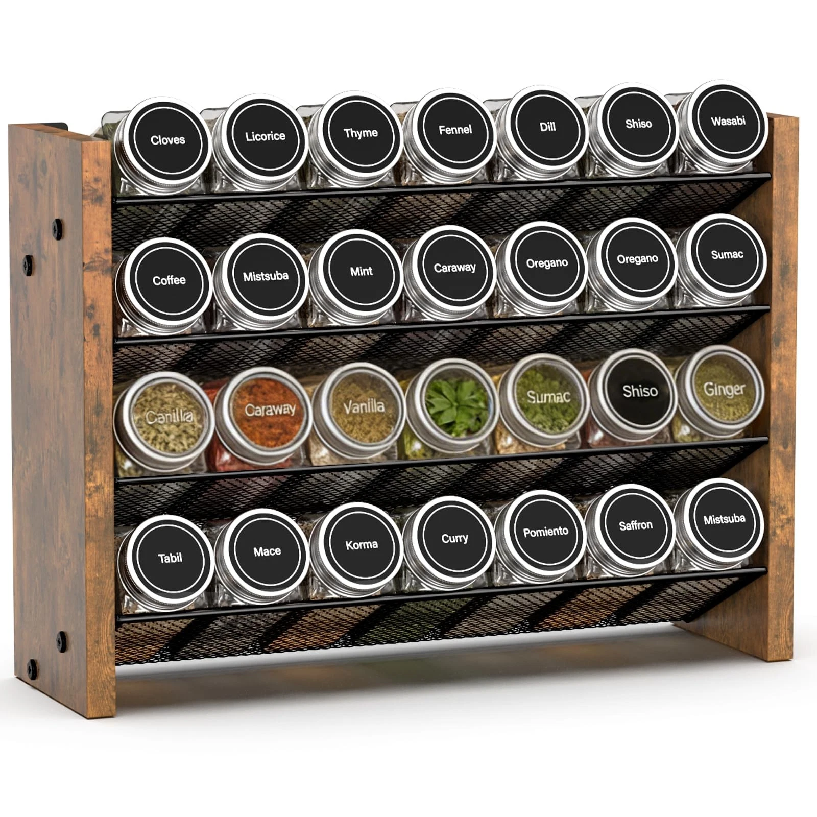 Spice Rack Organizer for Cabinet, Wooden 4 Tier Vertical Seasoning Organizers...
Opens in a new wind