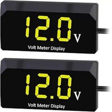 Digital Voltmeter Dc 4-28v 2pcs Waterproof 12v Led Voltage Mete Color Yellow Digital Voltmeter Dc 4-28v 2pcs Waterproof 12v Led Voltage Mete Color Yellow