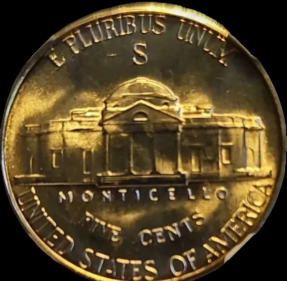 1944 D Jefferson Nickel NGC MS66/U.S. WWII Era M6 Bazooka Bag Fragment - Image 4 of 4