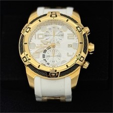 Reloj Invicta 50583 Bolt Nexus Hombre Cronógrafo Dorado SS Blanco Silicona 50mm Nuevo con Caja