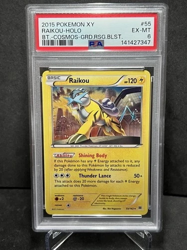 Pokemon Raikou 55/162 Cosmos Holo Breakthrough PSA 8