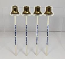 Stouffers Bell Swizzle Stick (4) Stir Cocktail Advertising Holiday Dinner Vtg