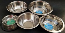 Pet Food Water Stainless Steel Bowls Cats Dogs 1 Bowl/Pk Select: Bowl Size