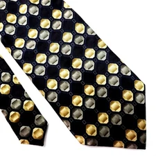 Bergamo New York Silk Tie Black Geometric Print
