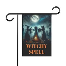 Halloween Witch Dance scary Garden  House Banner