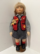 Steiff Doll Sigi with Pocket Bear 20" 50cm On Doll Stand Rare