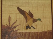 HUDSON RIVER INLAY PICTURE - MALLARD DUCK - WOOD MARQUETRY by NELSON 10X13  1