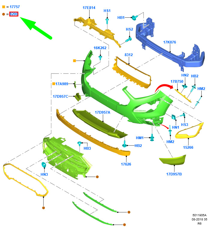 FORD ECOSPORT MK2 Radiator Grille Cover SVGN15-17B968-AA5FLA  