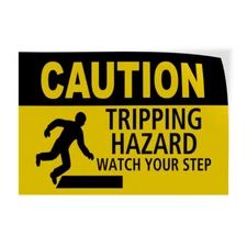 Horizontal Vinyl Stickers Caution Tripping Hazard Watch Your Step Safety