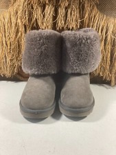 UGG Australia Womens Gray Suede Sheepskin Winter Boots Size 4.5