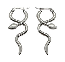 Orecchino A Cerchio Con Serpente E Zircone | Glow Bodies