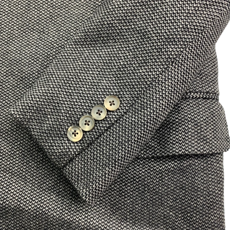 Jaqueta Blazer Isaia Masculina 100% Cashmere 2 Botões Preta/Bege • Itália • 46R - Imagem 3 de 4