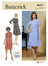Butterick B6871  Sewing Pattern - Misses Dresses - Size 6-14 or 14-22