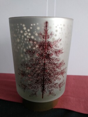 Weihnachten roter Baum Keramik Lampe LED 15cm hoch nagelneu Wohndeko