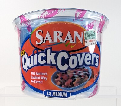 Saran Quick Covers 10 Medium Container - Covers 12'' Diameter - OPEN BOX