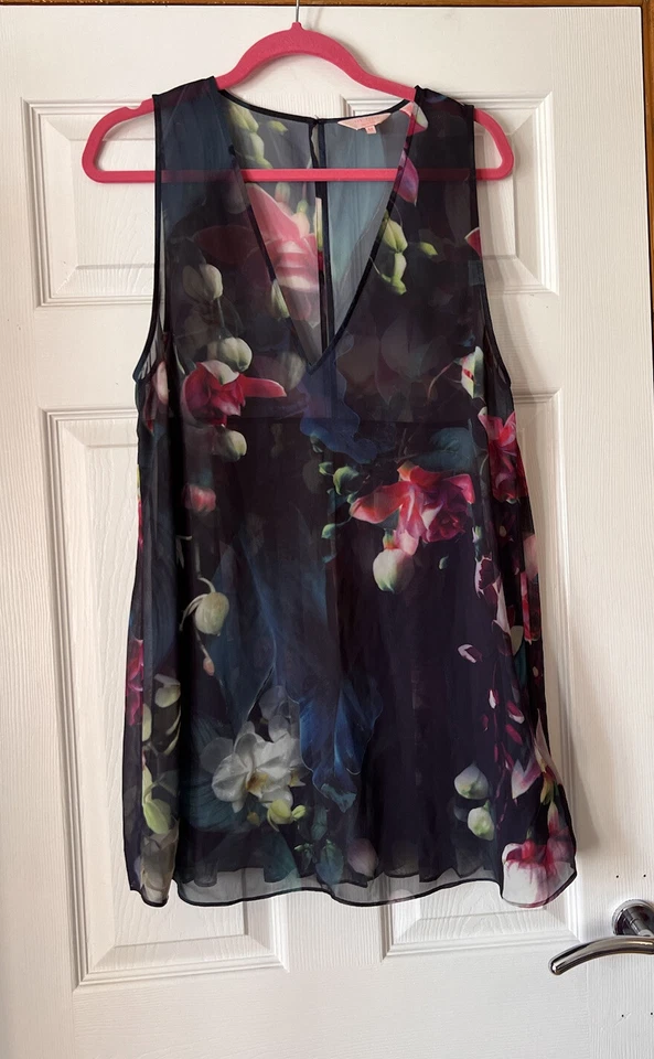 Ted Baker Floral Beach Cover Up UK M 10 - 12 Paigton Beach Holiday Kaftan - Image 1 of 4