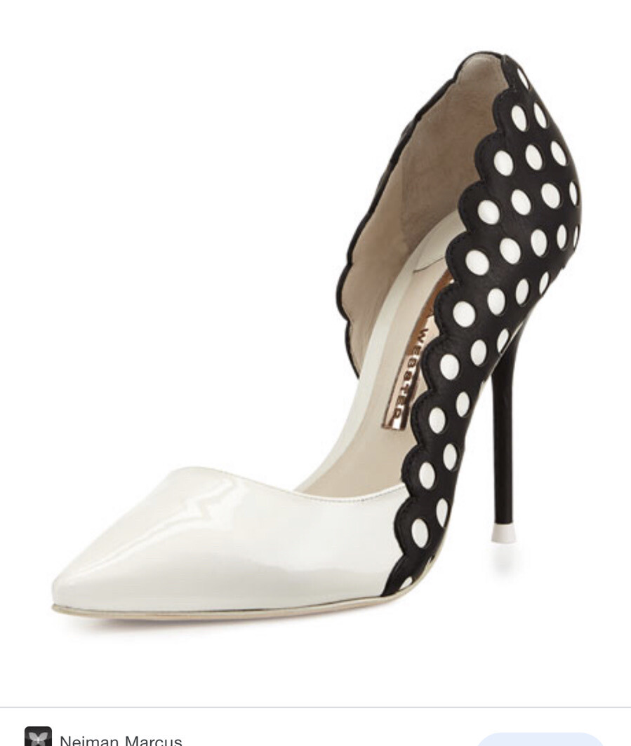 SOPHIA WEBSTER ハイヒール 37cm Sophia Webster MIKA Polka Dot Leather Pump, Black/White Size