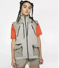 Nike Aae Womens Hooded Outdoor Vest Size Xs X-small Sepia Stone Beige Bv8067279