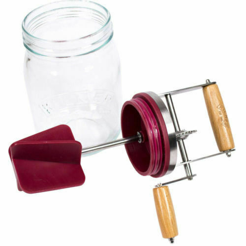 Kilner Butter Churner Glass Jar Homemade Food Maker Turner Churn