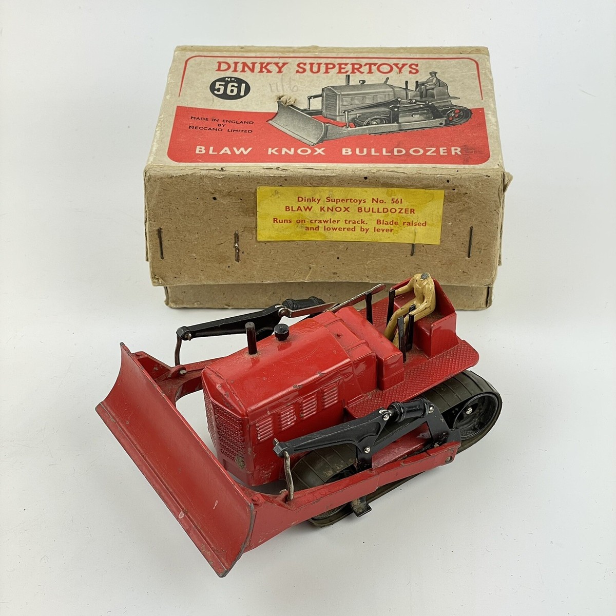Vintage Boxed Dinky Supertoys 561 Blaw Knox Bulldozer Red