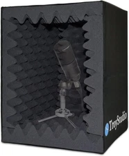 Large Troystudio Portable Vocal Booth folding microphone isolation shield record
