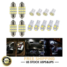 13x LED Lights Interior Package Kit fit Dome License Plate Lamp bulbs Pure white