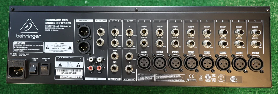 Behringer RX1202FX 12 Channel Microphone Mixer - Gray - Image 4 of 4