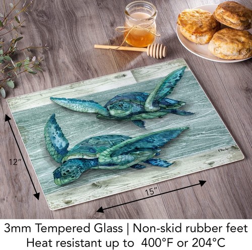 Northpoint Turtles gehärtetes Glas Schneidebrett 15" x 12 Hergestellt in den USA - Bild 7 von 7