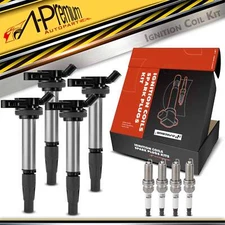 A-Premium 4x Ignition Coil & 4x Double Iridium Spark Plug Kit for Toyota Corolla