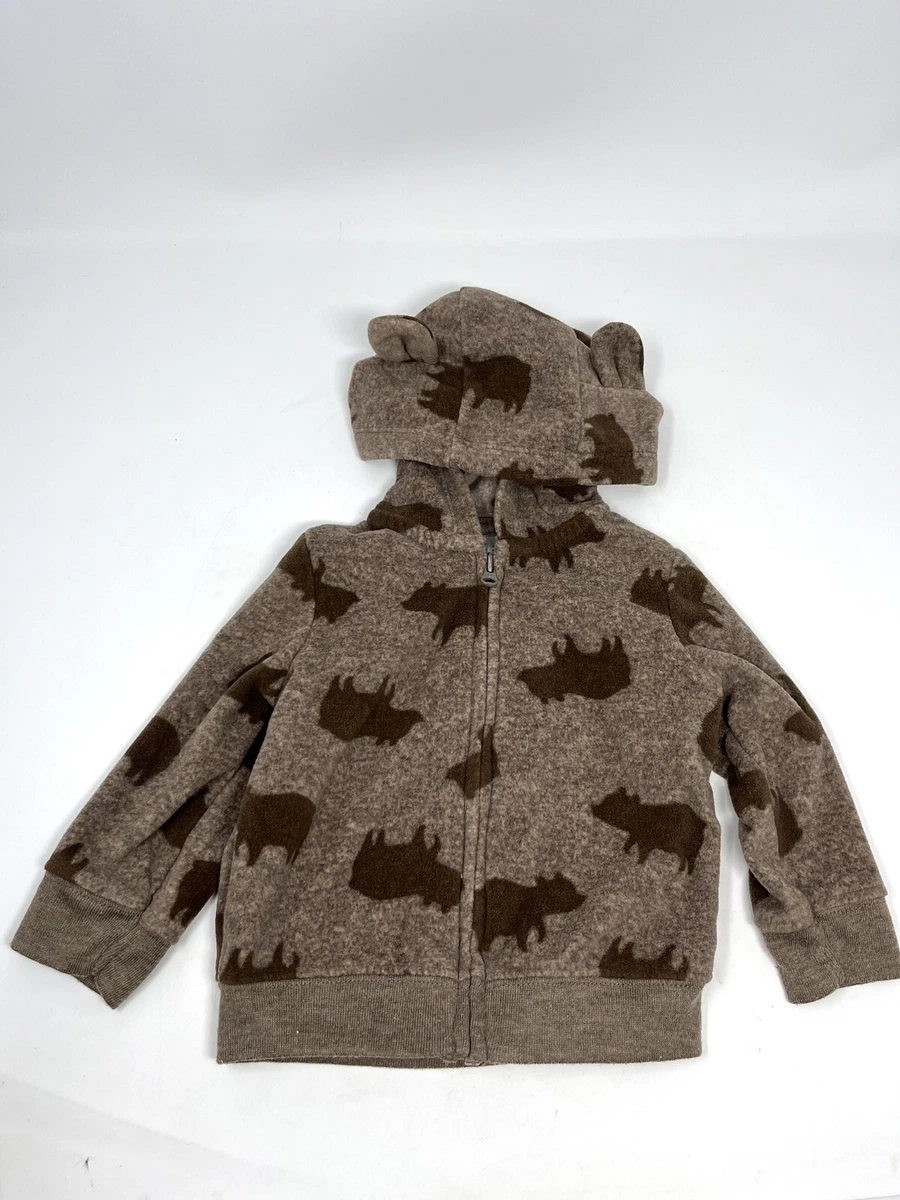 Child of Mine by Carters 3-6M Full Zip Sweatshirt Hoodie Brown Bear Print |  eBay
