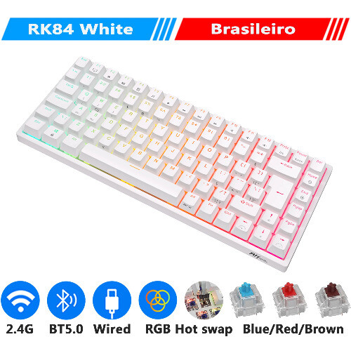 75% RGB Triple Mode Keyboard 84 Hot Swappable Bluetooth Wireless Gamer Keyboard - 第 17/27 張圖片