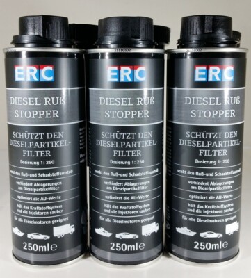 ERC Diesel Ruß Stopper 3x250ml Diesel Ruß Stop Additiv vor TÜV senkt Ruß