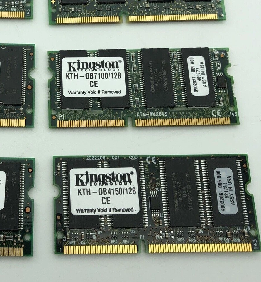 Kingston 128MB PC 100Mhz LAPTOP SO-DIMM MEMORY PC100 PC-100 SODimm 144 pin S0100 - Image 3 of 4