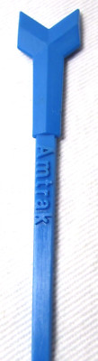 Vintage Amtrak Railroad Train Transportation Blue Swizzle Stir Stick Stir-IT USA