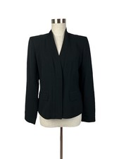 Jones New York Black Button Up Blazer Jacket 3 Hidden Buttons Size 4 Lined