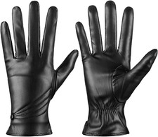 Guantes invierno cuero mujer, c lidos, t ctiles, forro cashmere.
