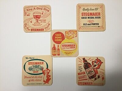 Vintage Paper Coasters Breweriana Liebotschaner Select Beer Stagmaier Brewery Wilkes-Barr Wax Back Scalloped Edges  Gift Dad PA