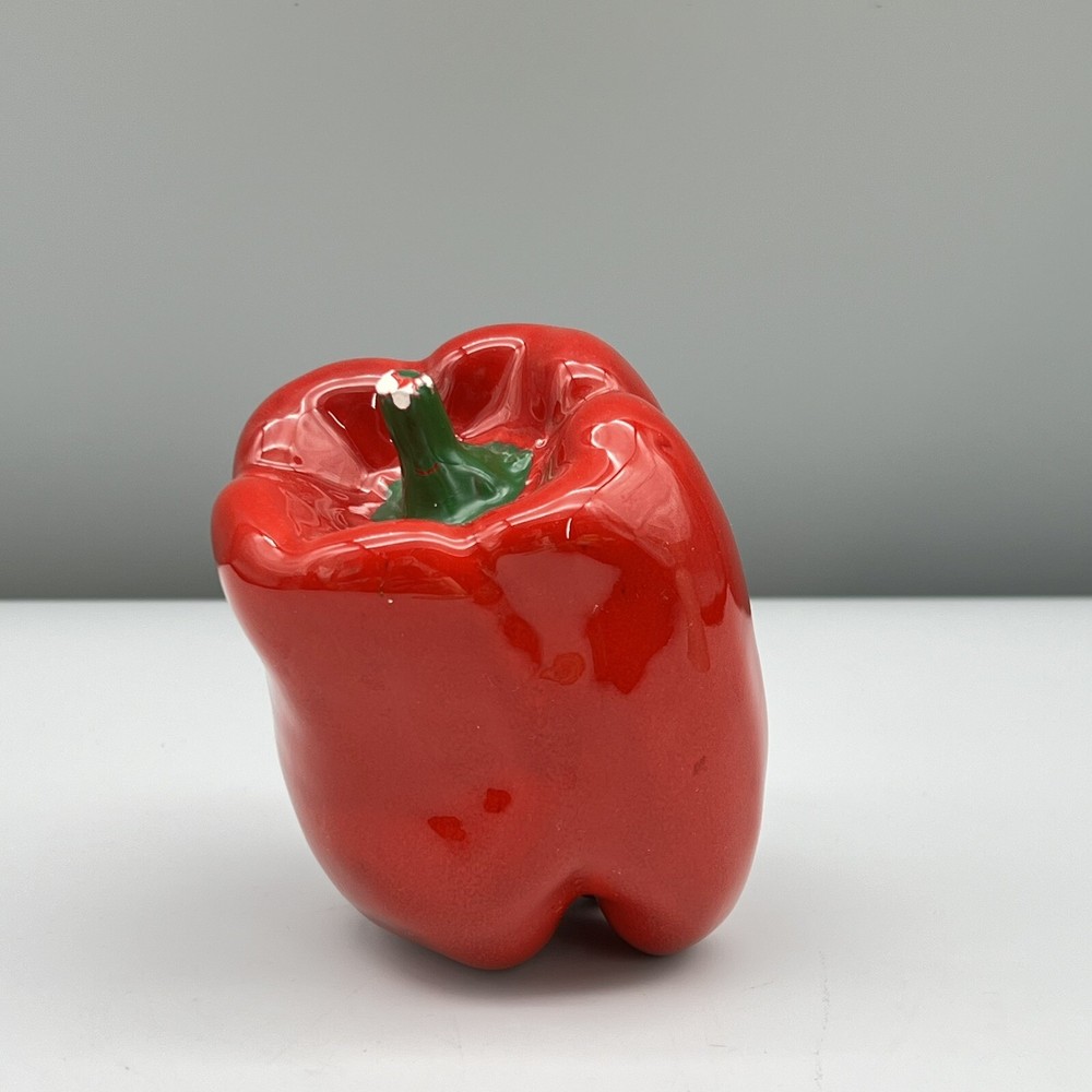 ITALY CERAMIC VEGETABLE Red Pepper LIFE-SIZE Single Piece ARTIFICIAL Figurine