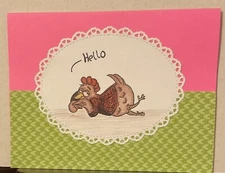 Handmade Bird Chicken Sweater Birthday Get Well Thinking Of U Greetin Card -(AN)