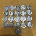 (21) 90% silver Dimes 2-Barber, 6-Mercury, 13-Roosevelt Mixed Dates 1905-1962