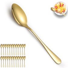 Gold Dinner Spoons 24 Pieces Stainless Steel Titanium Plating Table Soup Use