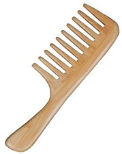 Wooden Wide Tooth Comb for Women Men, Anti-static Bamboo Curly 1 pc