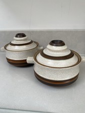 Denby Vintage Potters Wheel David Yorath 1970s Lidded Soup Bowls Casserole Dish