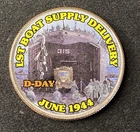 Colorized Kennedy Half Dollar D-Day LST Boat Supply Delivery Free Shipping