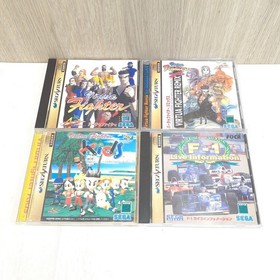 Sega Saturn Console Bundle 2 Controllers 8 Games Tested Japan White HST-3220