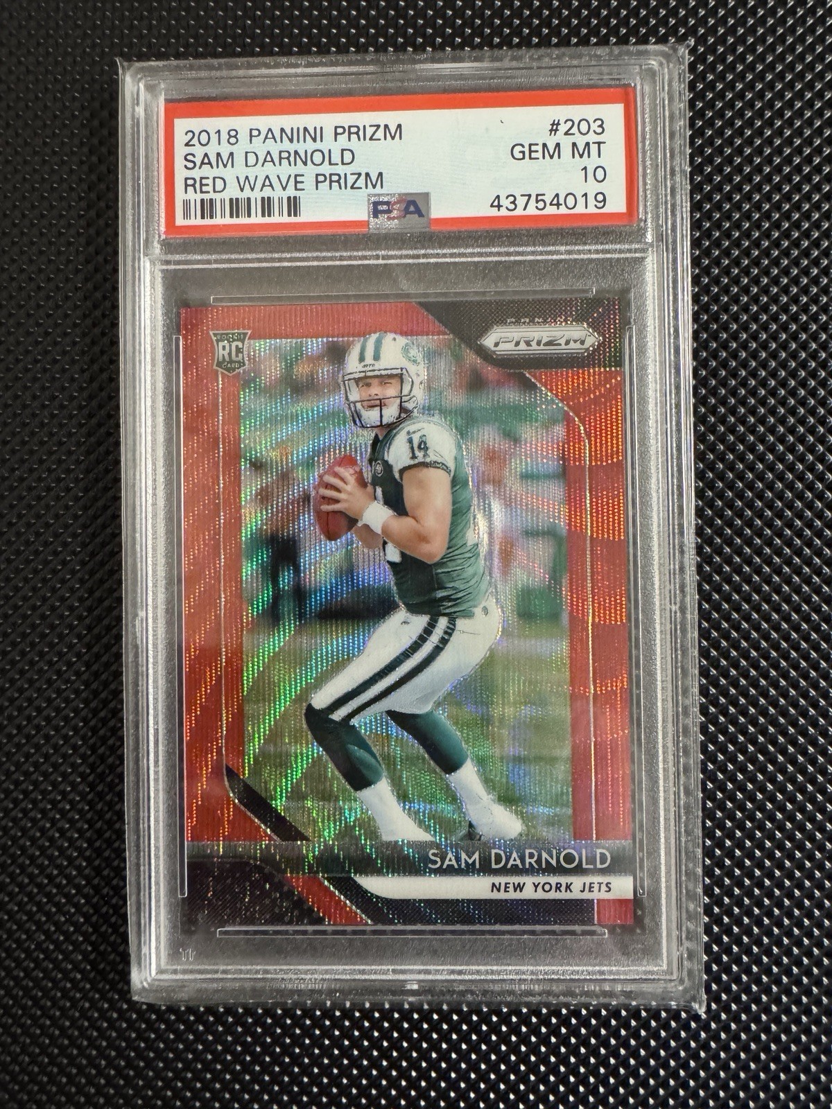 2018 Panini Prizm Red Wave Sam Darnold ROOKIE RC #/149 #203 PSA 10 GEM