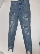American Eagle 360 Next Level Stretch Jeans Size 4 Distressed Ripped Jegging