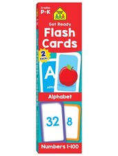 School Zone Get Ready Flash Cards Alphabet Numbers 1-100 Large, Multicolor