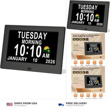 KASTISS Dementia Digital Clock for Seniors 7" Large Display Clock with Day an...